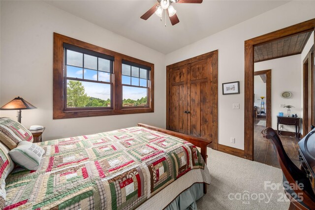 4862 Pinnacle Mountain Rd, Zirconia, NC 28790 - bedroom with a closet and ceiling fan