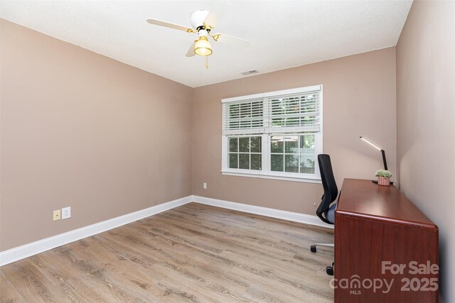 1626 Riverglenn Ct, Rock Hill, SC 29732 - unfurnished office with wood finished floors, baseboards, and ceiling fan