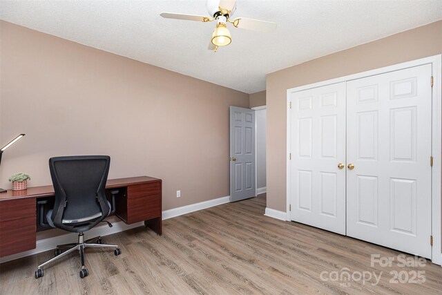 1626 Riverglenn Ct, Rock Hill, SC 29732 - home office with wood finished floors, baseboards, and ceiling fan