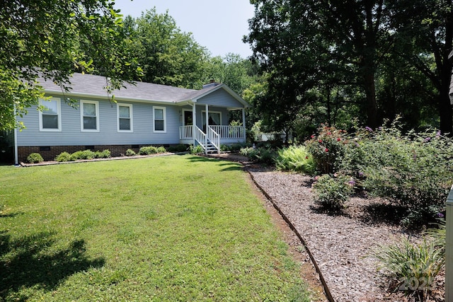 517 Powell St, Rock Hill, SC 29732 - single story home with covered porch, crawl space, a front lawn, and a shingled roof