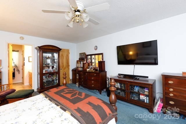 517 Powell St, Rock Hill, SC 29732 - bedroom featuring carpet, ceiling fan, and a textured ceiling