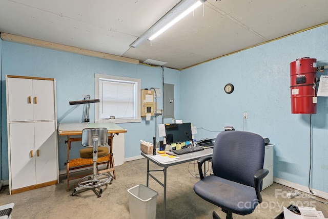 250 Huey Rd, Marshall, NC 28753 - office with electric panel and concrete floors