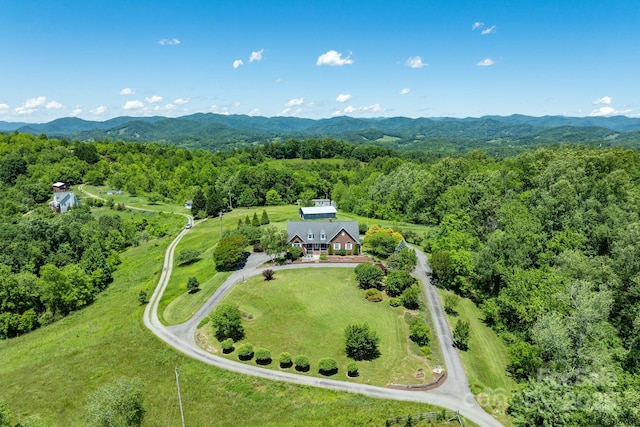 250 Huey Rd, Marshall, NC 28753 - aerial view of property and surrounding area featuring a forest and mountains