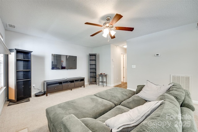 1791 Rosewell Dr Unit 65, Rock Hill, SC 29732 - living area with a ceiling fan, light colored carpet, baseboards, and a textured ceiling