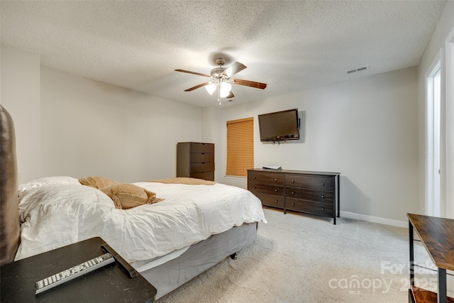 1791 Rosewell Dr Unit 65, Rock Hill, SC 29732 - bedroom featuring light colored carpet, a textured ceiling, baseboards, and a ceiling fan