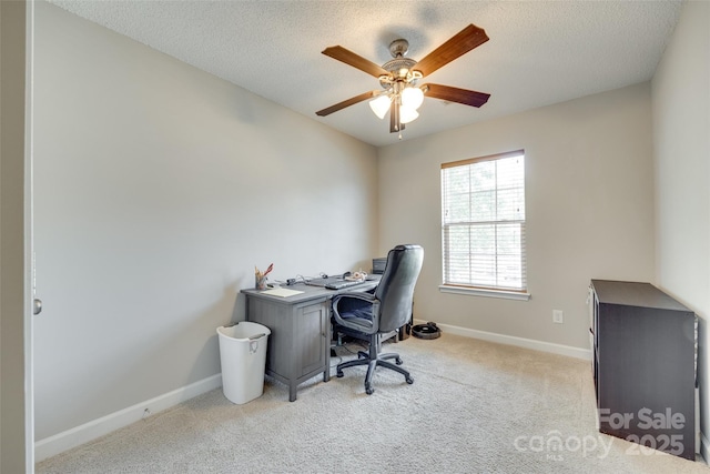 1791 Rosewell Dr Unit 65, Rock Hill, SC 29732 - carpeted home office featuring ceiling fan, baseboards, and a textured ceiling