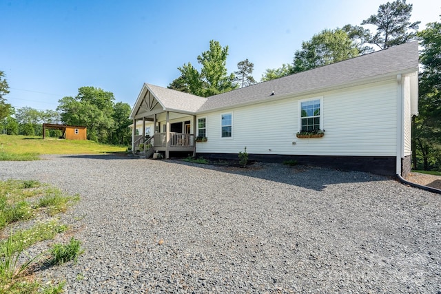 16132 Mclester Rd, Oakboro, NC 28129 - view of front of house with a porch, crawl space, and driveway