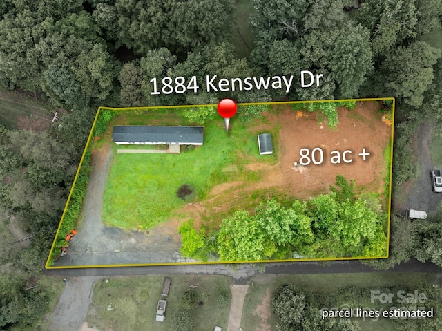 1884 Kensway Dr, Hudson, NC 28638 - aerial view of property's location with property parcel outlined