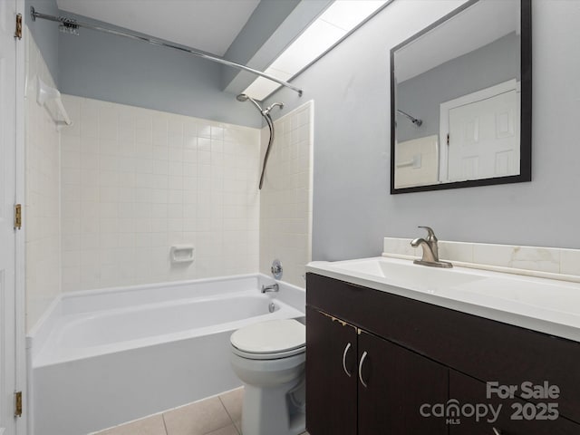 9404 S Vicksburg Park Ct, Charlotte, NC 28210 - full bathroom with toilet, vanity, shower / bath combination, and tile patterned floors