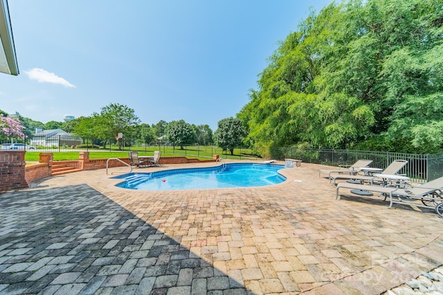 8698 Rocky River Rd, Harrisburg, NC 28075 - view of swimming pool featuring a patio and view of scattered trees