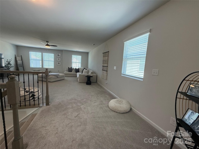 1016 Laggan Ln, Indian Trail, NC 28079 - corridor with carpet floors, baseboards, and an upstairs landing