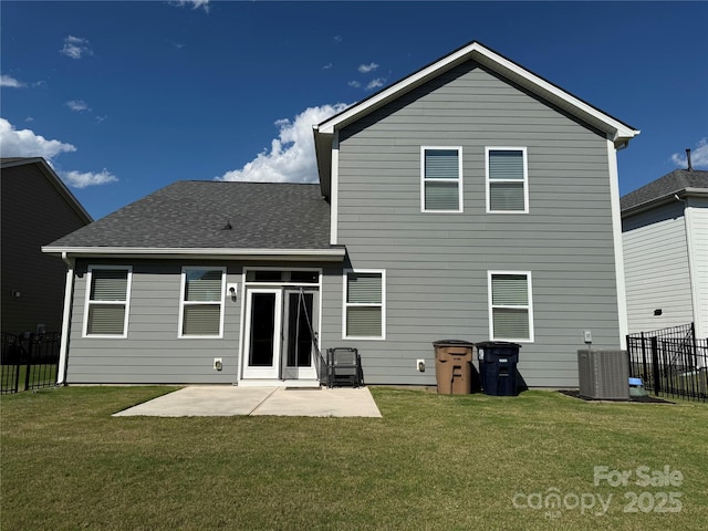 1016 Laggan Ln, Indian Trail, NC 28079 - rear view of property with a patio, central AC, and a shingled roof