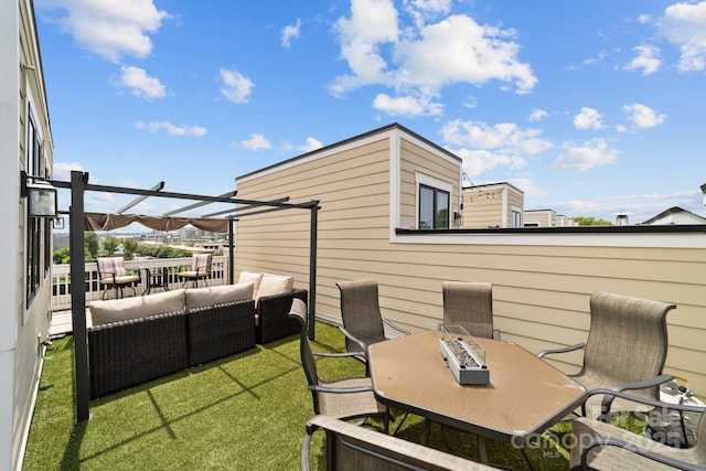 919 Cityscape Dr, Charlotte, NC 28205 - view of patio / terrace with an outdoor living space with a fire pit