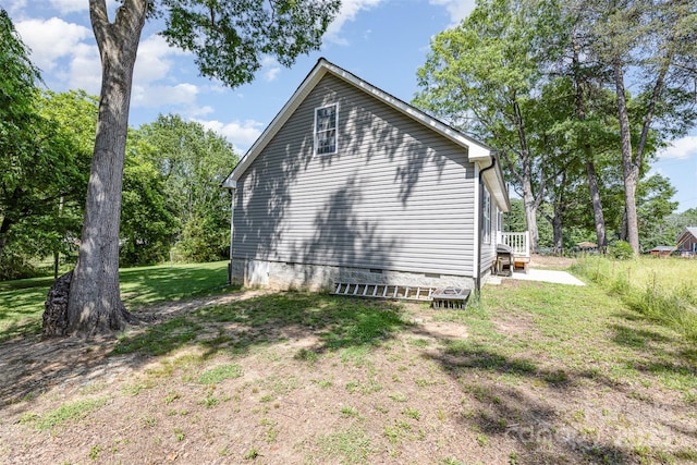 503 Apple St, Gibsonville, NC 27249 - view of home's exterior with crawl space and a yard