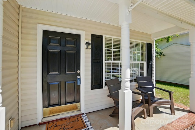 820 Settlement St, Clover, SC 29710 - property entrance featuring covered porch