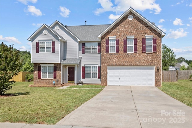 2809 Waycross Dr, Monroe, NC 28110 - view of front of property with driveway, brick siding, a garage, and a shingled roof