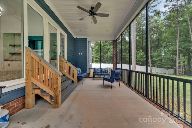 1622 Hunters Place Rd, York, SC 29745 - sunroom / solarium featuring a ceiling fan