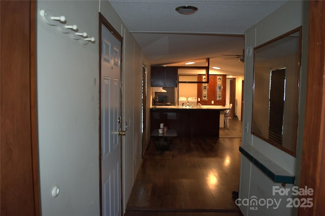 112 Deer Meadow Ln Unit 93, Lawndale, NC 28090 - hallway featuring dark wood finished floors