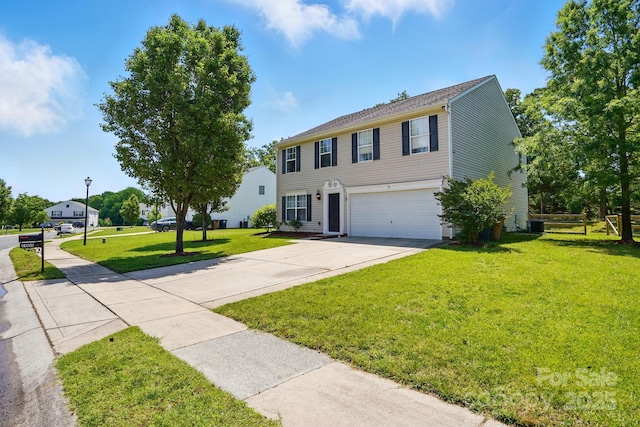 1005 Exodus Ct, Monroe, NC 28110 - colonial-style house featuring a garage, a front lawn, and concrete driveway