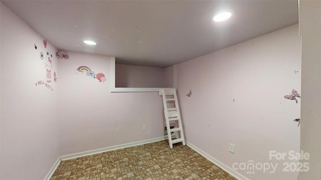 3151 Lynn Mountain Rd, Vale, NC 28168 - spare room featuring recessed lighting, baseboards, and tile patterned floors
