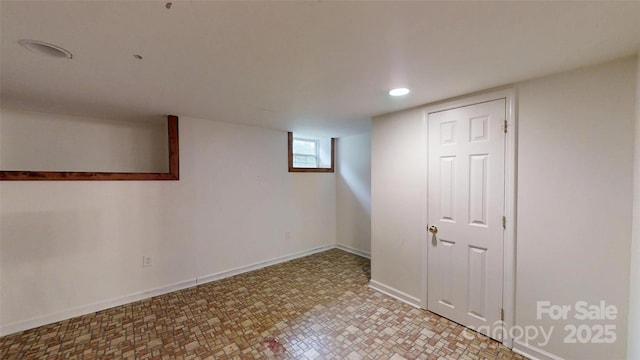 3151 Lynn Mountain Rd, Vale, NC 28168 - basement with light flooring, baseboards, and recessed lighting