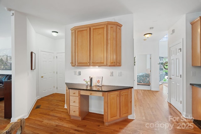 11917 Ulsten Ln, Huntersville, NC 28078 - kitchen featuring light wood-style flooring and an office area