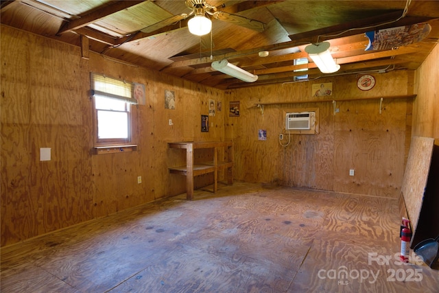 7869 Cherry Point Dr, Denver, NC 28037 - unfurnished room featuring wooden walls and ceiling fan