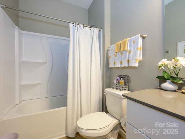 54 Woodsdale Pl SE, Concord, NC 28025 - full bathroom featuring toilet, vanity, and shower / bathtub combination with curtain