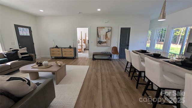 6386 Cathedral Dr, Granite Falls, NC 28601 - living room with wood finished floors, healthy amount of natural light, recessed lighting, and baseboards