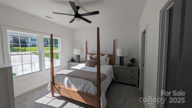 6386 Cathedral Dr, Granite Falls, NC 28601 - bedroom featuring carpet, baseboards, and ceiling fan
