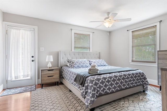 6294 Southlake Dr, Hickory, NC 28601 - bedroom featuring light wood finished floors, baseboards, and ceiling fan