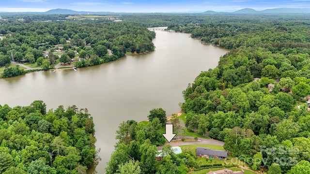6294 Southlake Dr, Hickory, NC 28601 - aerial view of a water and mountain view and a heavily wooded area