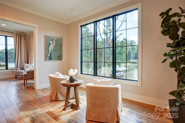 445 Sundown Rd, Mooresville, NC 28117 - living area with healthy amount of natural light, baseboards, and light wood-style flooring