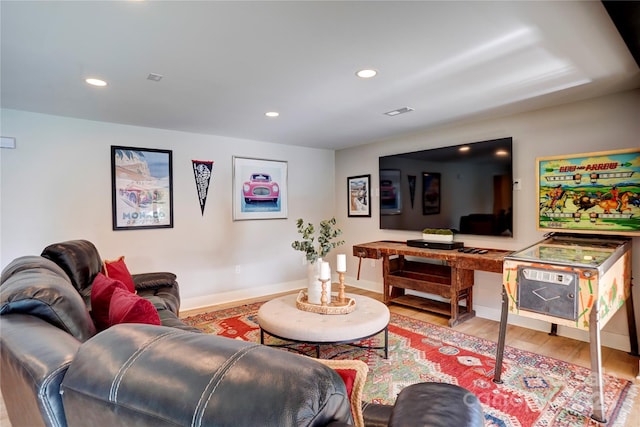 445 Sundown Rd, Mooresville, NC 28117 - living room with baseboards, recessed lighting, and wood finished floors