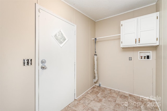 3585 Woodstream Dr, Maiden, NC 28650 - laundry area featuring cabinet space, hookup for a washing machine, and ornamental molding