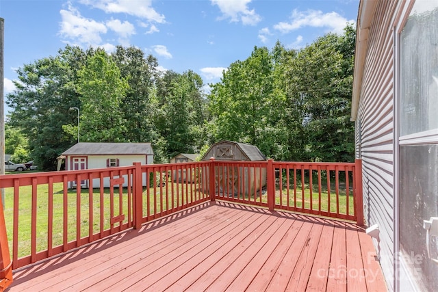 3585 Woodstream Dr, Maiden, NC 28650 - wooden deck featuring a yard and view of wooded area
