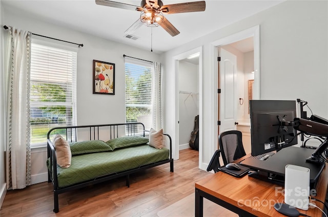 1478 Imperial Ct, York, SC 29745 - office area with a ceiling fan, light wood-style floors, and baseboards