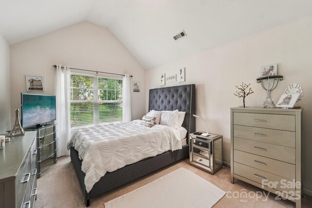5021 Meadow Woods Dr, Lowell, NC 28098 - bedroom with light carpet and lofted ceiling