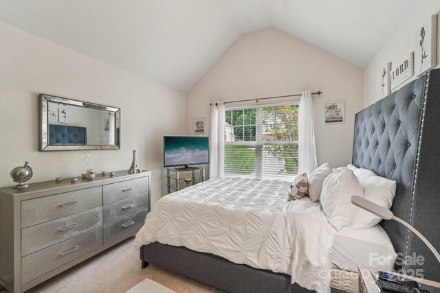 5021 Meadow Woods Dr, Lowell, NC 28098 - bedroom featuring lofted ceiling and light carpet