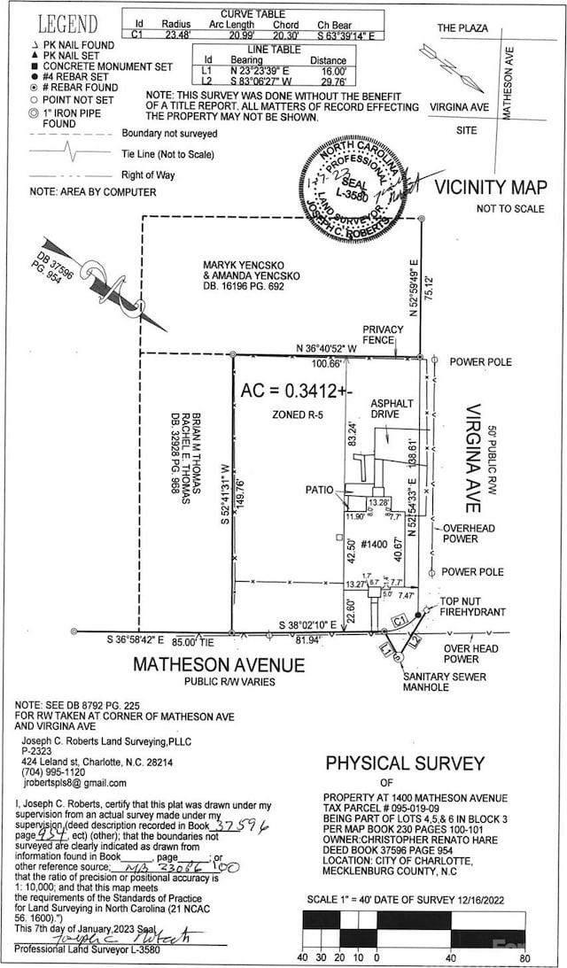 1400 Matheson Ave, Charlotte, NC 28205 - view of a document