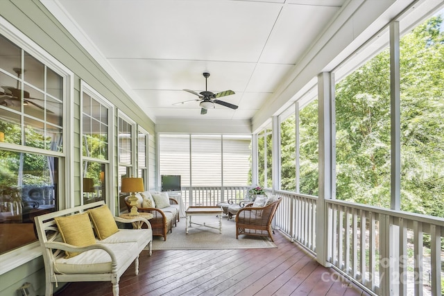 5424 Morris Hunt Dr, Fort Mill, SC 29708 - sunroom featuring ceiling fan and healthy amount of natural light