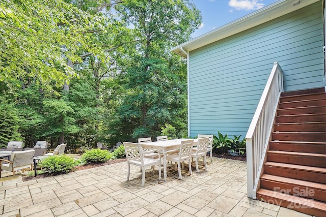 5424 Morris Hunt Dr, Fort Mill, SC 29708 - view of patio / terrace featuring stairway and outdoor dining area
