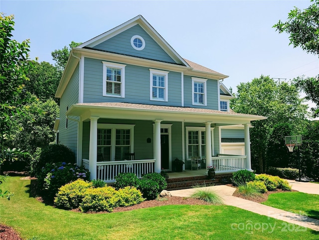 5424 Morris Hunt Dr, Fort Mill, SC 29708 - view of front of house with covered porch and a front lawn