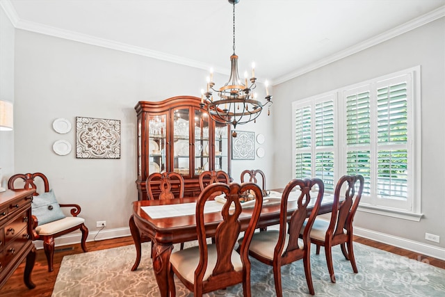 5424 Morris Hunt Dr, Fort Mill, SC 29708 - dining area featuring a chandelier, baseboards, healthy amount of natural light, and crown molding