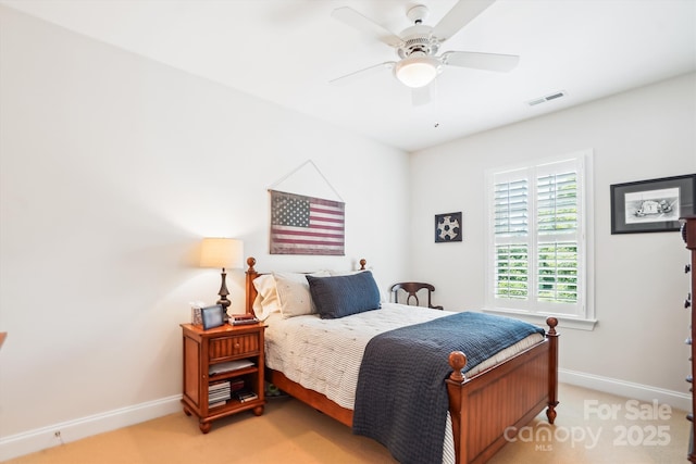 5424 Morris Hunt Dr, Fort Mill, SC 29708 - bedroom featuring baseboards, light carpet, and ceiling fan