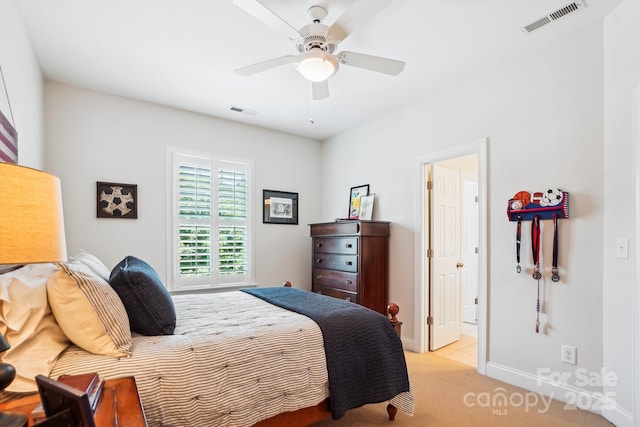 5424 Morris Hunt Dr, Fort Mill, SC 29708 - bedroom featuring light colored carpet, baseboards, and ceiling fan