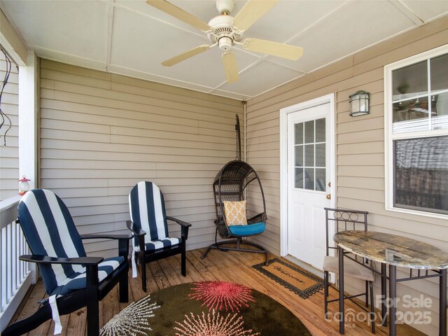 1410 Kenton Ln, Asheville, NC 28803 - deck with a ceiling fan