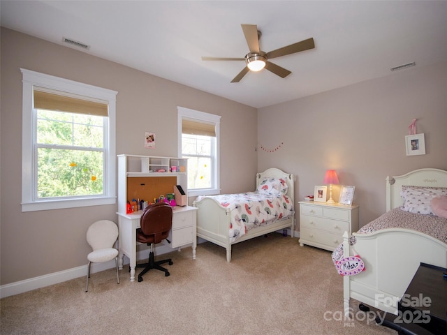 1410 Kenton Ln, Asheville, NC 28803 - bedroom with carpet floors, baseboards, and ceiling fan