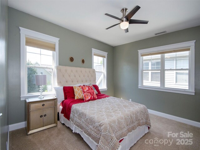 1410 Kenton Ln, Asheville, NC 28803 - bedroom featuring light carpet, baseboards, and a ceiling fan