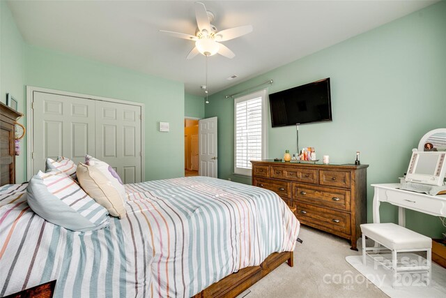 539 Turquoise Way, Fort Mill, SC 29708 - carpeted bedroom with a closet and a ceiling fan
